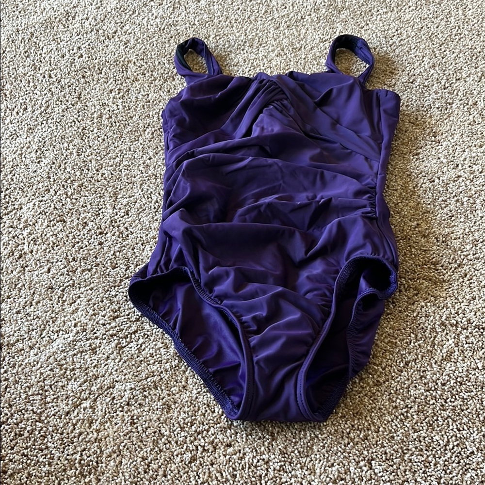 Lands' End Purple One Piece Swimsuit with underwire